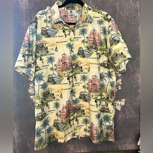 Rima Beachworld Colorful Caribbean Hawaiin Tropical Beach Shirt Sz L Cruise Mens